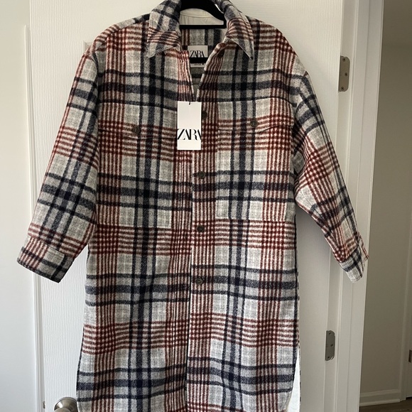 🌟BLOGGERS FAV🌟 ZARA LONG PLAID OVERSHIRT - Picture 11 of 16